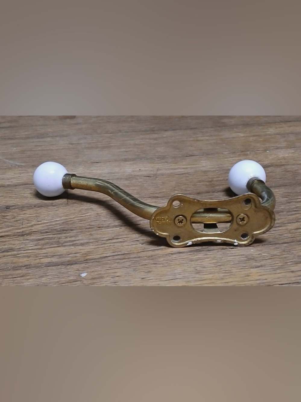 Stylish Brass Wall Hook with White Ceramic Tips - Picture 4 of 6